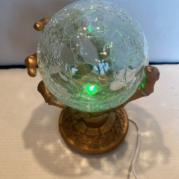 NWT & Vintage LED Lighted Glass Magic Ball in Gold Hand - Picture 9 of 11